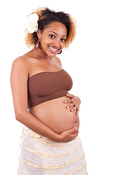 年轻,美女,怀孕,非洲女人