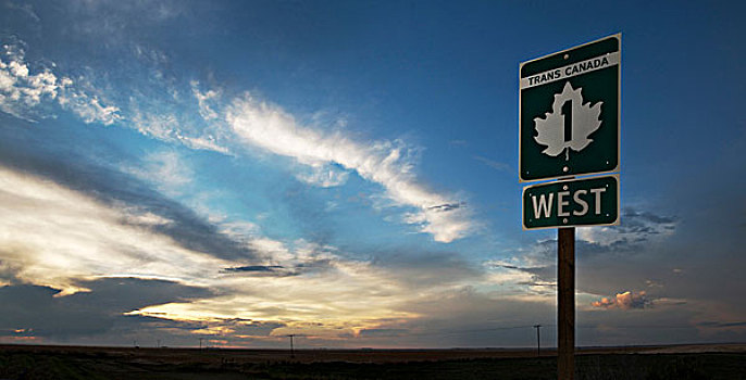 泛加公路,标识,靠近,急湍,艾伯塔省,加拿大