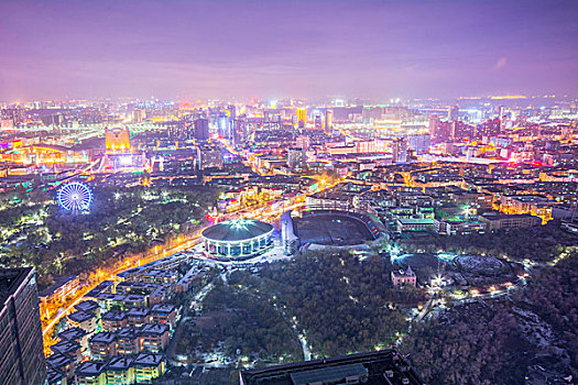 俯瞰乌鲁木齐夜景