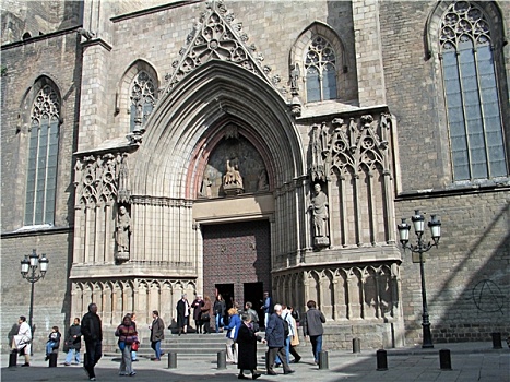 门口,大教堂,圣玛丽亚大教堂,巴塞罗那