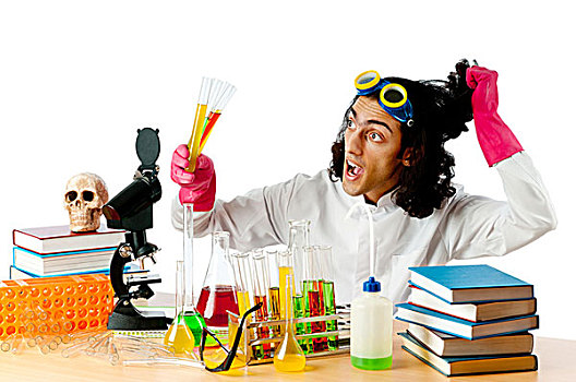 学生,工作,化学品,实验室