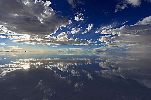 镜湖,乌尤尼盐沼,盐湖,玻利维亚,南美