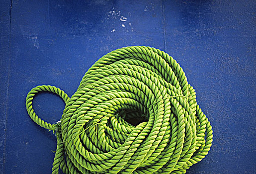 绿色,绳索,蓝色背景,甲板