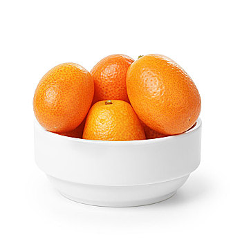 成熟,金橘,水果,碗,隔绝,白色背景,背景