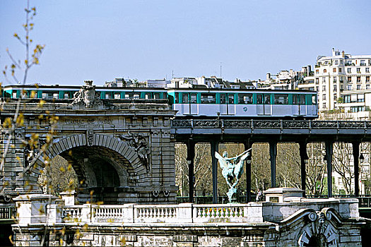 法国,巴黎,俯视,地铁