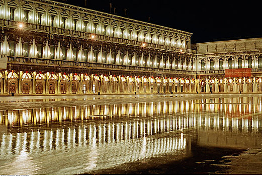 夜晚,威尼斯,意大利