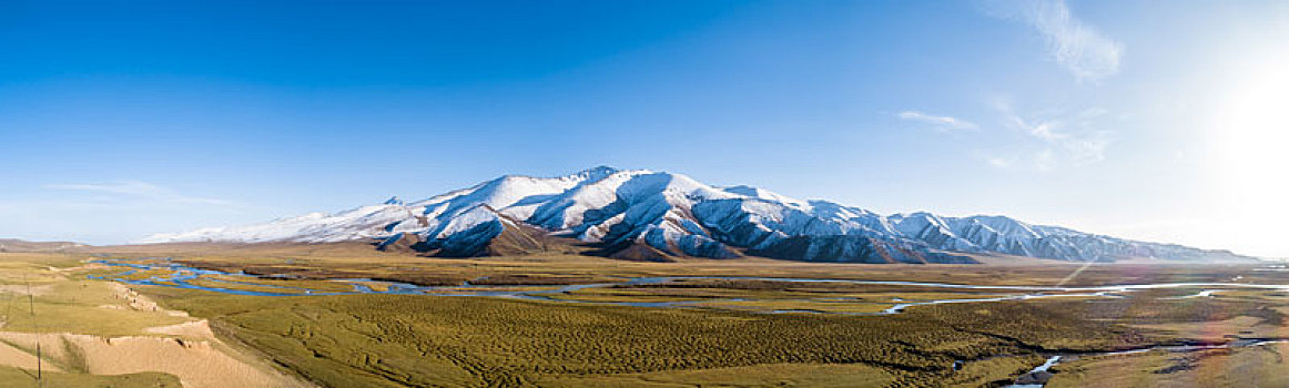 新疆巴音布鲁克草原风光全景