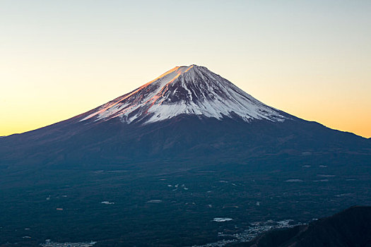 山,富士山,日出,日本