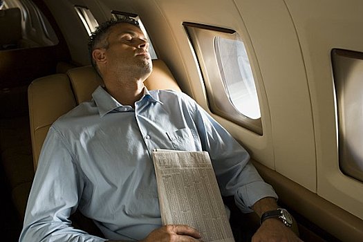 俯拍,商务人士,睡觉,飞机