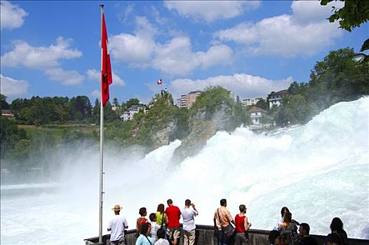 观注,莱茵河,瀑布,诺伊豪森,瑞士