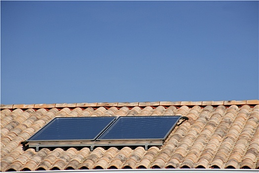 太阳能电池板,屋顶,房子