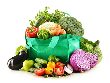 购物袋,品种,新鲜,有机,蔬菜