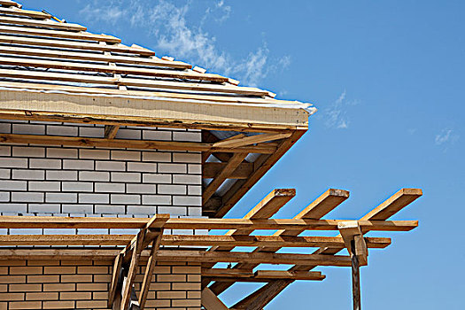 木质,屋顶,施工
