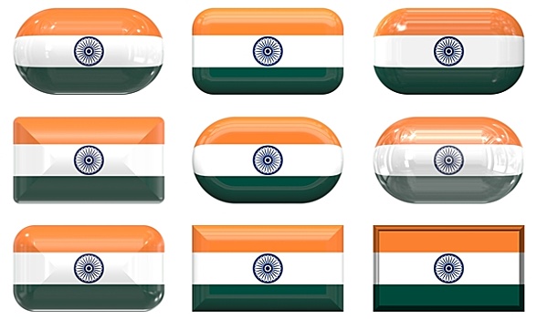 玻璃,扣,旗帜,印度