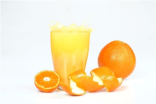 新鲜,橙汁,溅