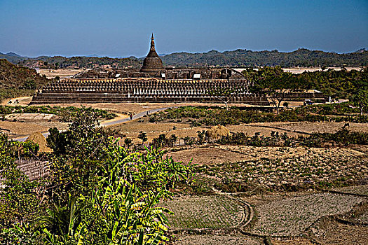 缅甸,佛塔,庙宇,若开邦