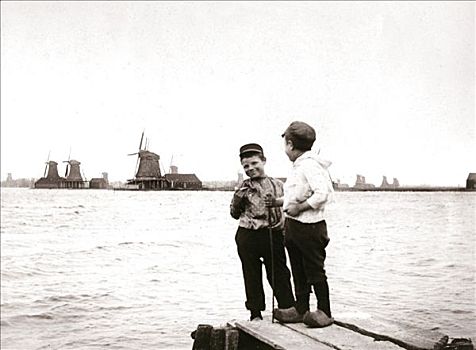 男孩,运河,荷兰,1898年,艺术家
