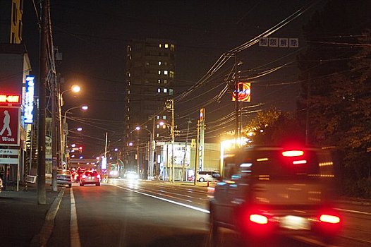 街道,夜晚,札幌