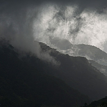 风景,山,阴天,墨西哥