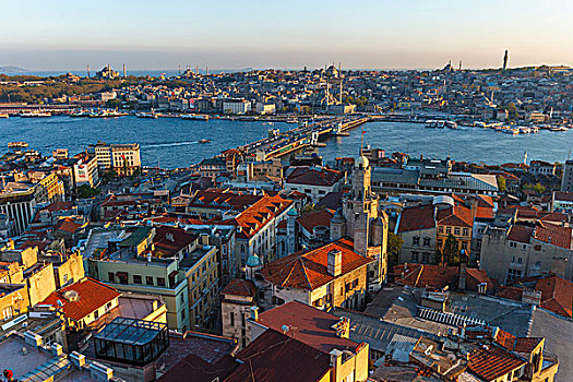 加拉达塔,桥,金角湾,风景,伊斯坦布尔,土耳其
