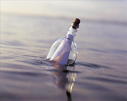 漂流瓶,瓶子,柱子,玻璃杯,海洋,游泳,沟通,文字