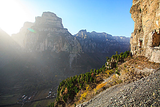 河南,林州,太行山,岩石,天路,挂壁公路,山路