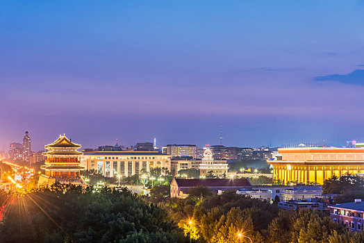北京前门东大街建筑夜景