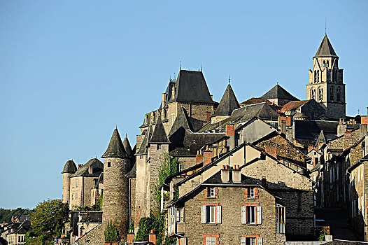 法国,中心,城堡,圆,塔,建筑,角度,圣徒,背景