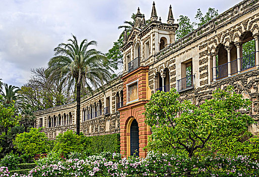 城堡,花园,宫殿,塞维利亚,安达卢西亚,西班牙,欧洲