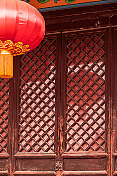 门,红灯笼,中国,塔,山西