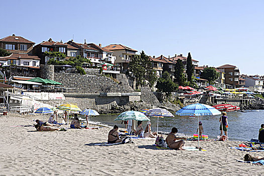海滩,靠近,黑海,保加利亚,欧洲