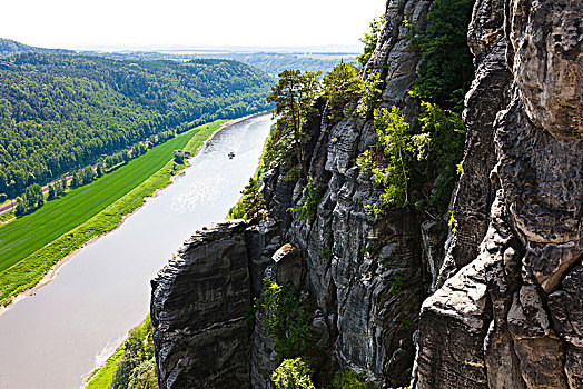 俯瞰,上方,萨克森,瑞士,易北河,德国