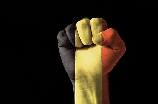 拳头,涂绘,彩色,比利时,旗帜