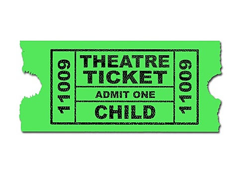 剧院,电影票,孩子