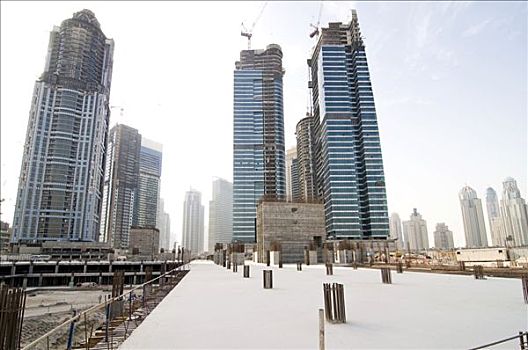 摩天大楼,建筑,迪拜,码头,阿联酋,近东