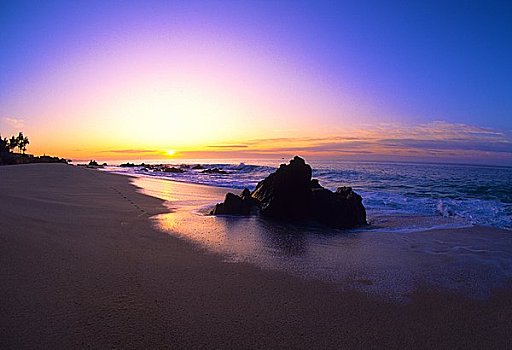 石头,海滩,卡波圣卢卡斯,北下加利福尼亚州,墨西哥
