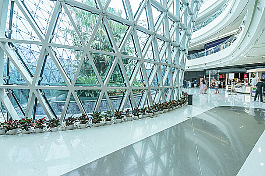玻璃,建筑,现代,购物中心