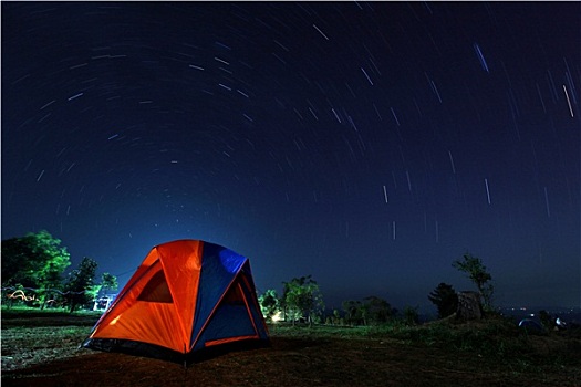 螺旋,星流迹,营地,夜晚