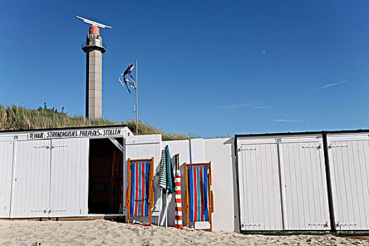 海滩,小屋,韦斯特克白拉,半岛,省,荷兰,荷比卢,欧洲