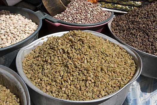 多样,豆类,露天市场,市场,也门,中东