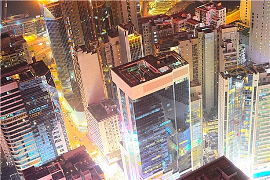 夜景,香港,市区
