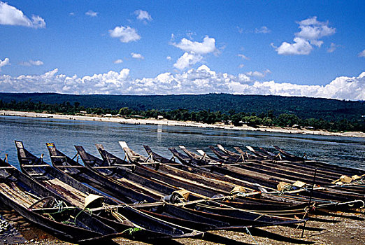 船,锚定,河岸,孟加拉