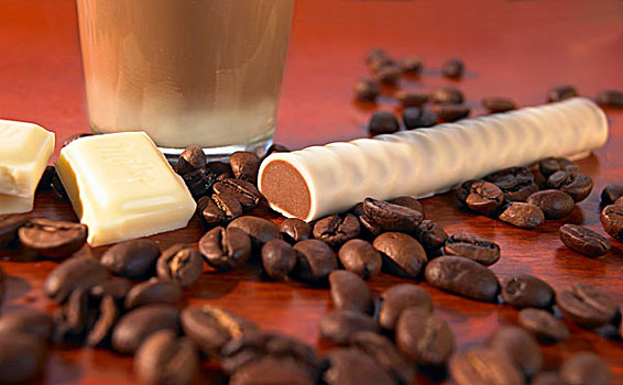 巧克力,拿铁咖啡,玛奇朵咖啡,棍,咖啡豆