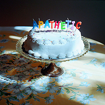 生日,蛋糕,淡漠,蜡烛