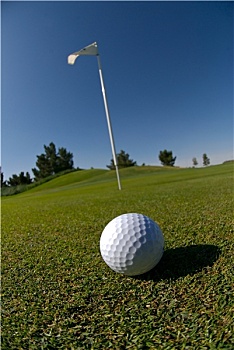 高尔夫球,绿色,旗帜