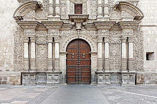 建筑,耶稣会,教堂,中心,阿雷基帕,秘鲁,南美