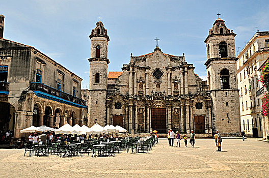 大教堂,广场,老,城镇,哈瓦那,世界遗产,古巴,加勒比