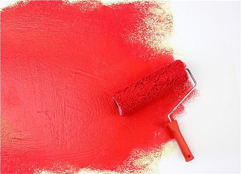 红色,油漆滚