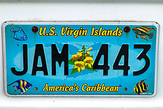 加勒比,美国,维京群岛,特写,牌照,戈登,画廊