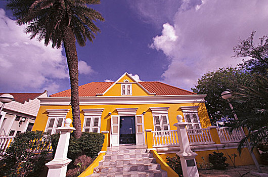 加勒比,荷兰,安的列斯群岛,彩色,建筑,特写,区域,威廉斯塔德